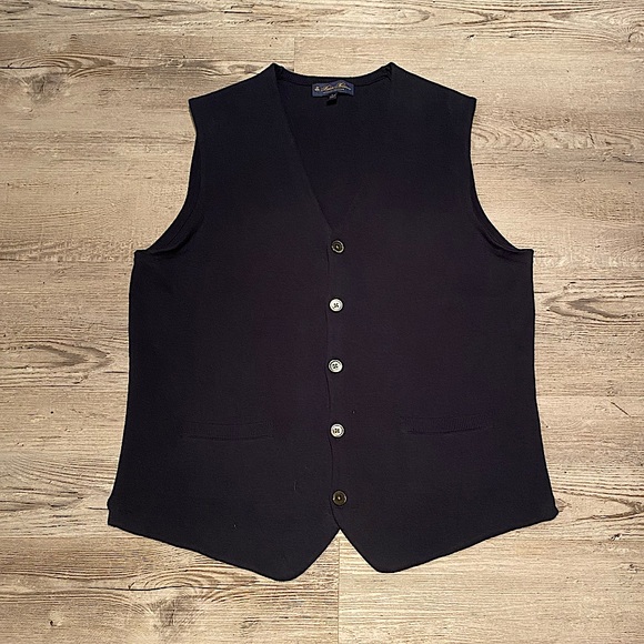 Brooks Brothers Supima Cotton Button Front Vest Men’s Size Large - Picture 1 of 4